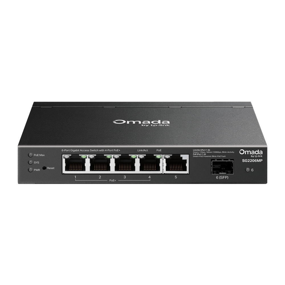 Thiết bị chuyển mạch TP-Link SG2206MP | Omada Access 6-Port Gigabit Switch with 4-Port PoE+-1