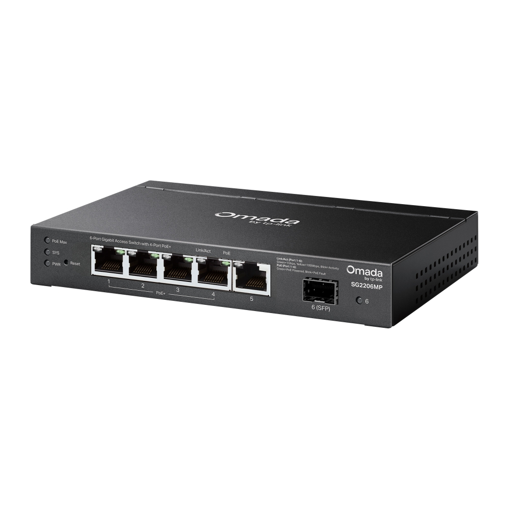 Thiết bị chuyển mạch TP-Link SG2206MP | Omada Access 6-Port Gigabit Switch with 4-Port PoE+-3