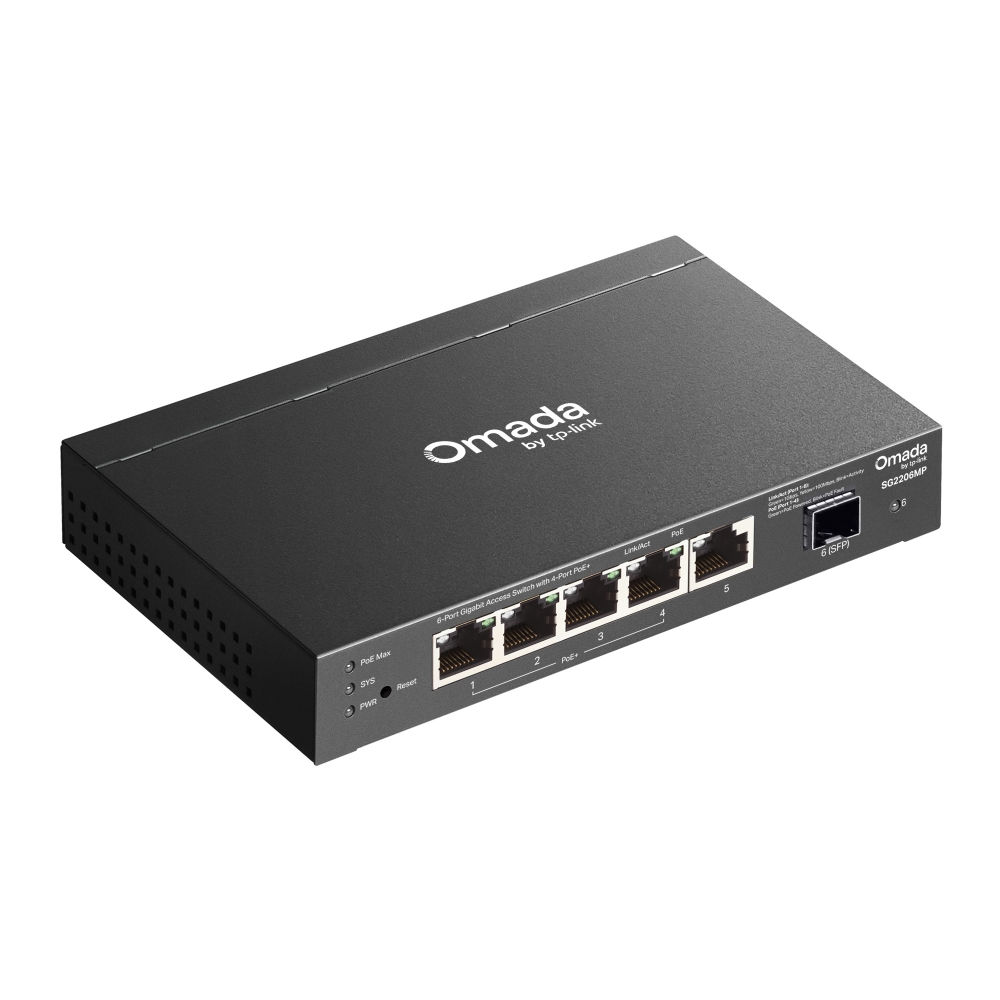 Thiết bị chuyển mạch TP-Link SG2206MP | Omada Access 6-Port Gigabit Switch with 4-Port PoE+-4