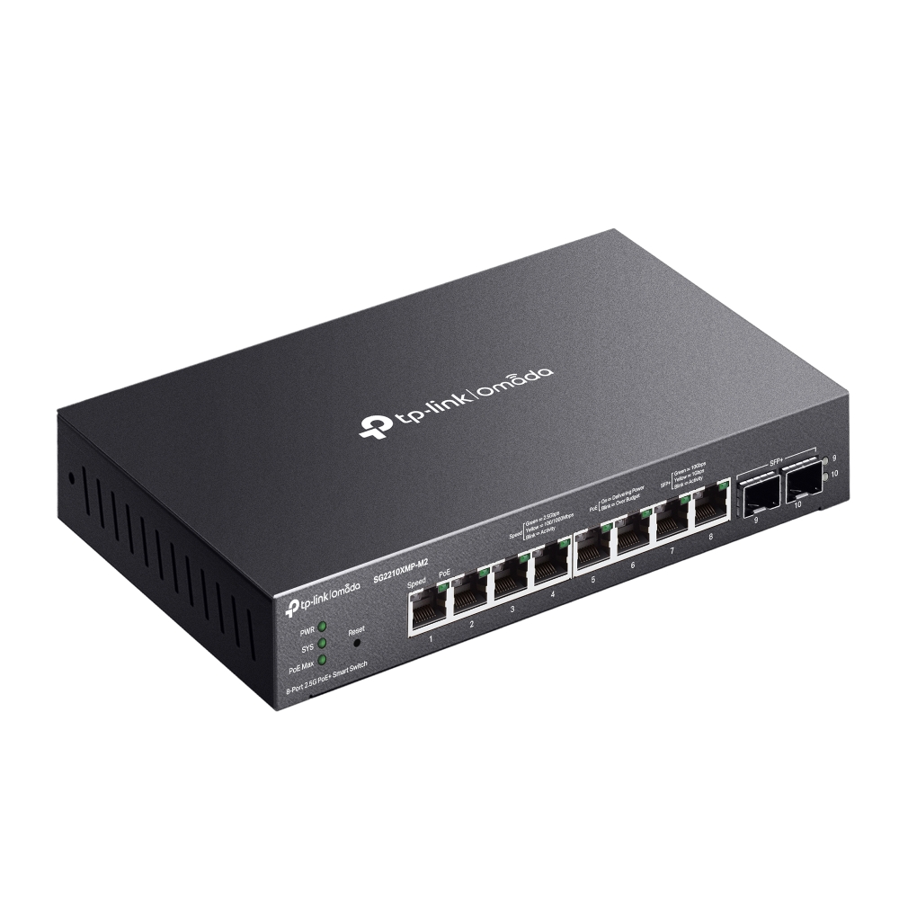 Thiết bị chuyển mạch TP-Link SG2210XMP-M2 | Omada 8-Port 2.5GBASE-T and 2-Port 10GE SFP+ Smart Switch with 8-Port PoE+-3