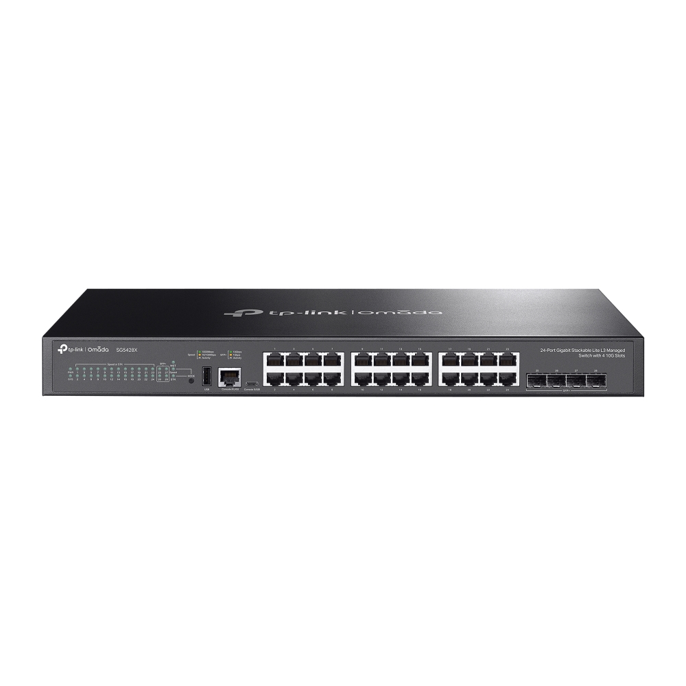 Thiết bị chuyển mạch TP-Link SG5428X | Switch Quản Lý Lite L3 Omada 24 Cổng Gigabit Có Thể Xếp Chồng với 4 Khe Cắm 10G-1
