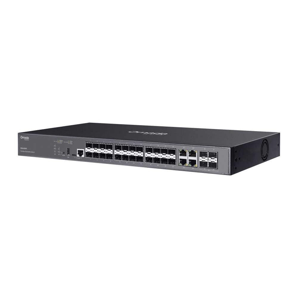 Thiết bị chuyển mạch TP-Link SG5428XF | Omada Campus Lite L3 Managed Switch Có thể Xếp chồng 24 khe SFP và 4 khe 10 Gbps SFP+-3